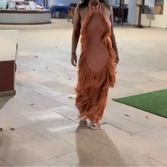 Hanifa Coral Fringe Maxi Dress - Picture 3 of 3